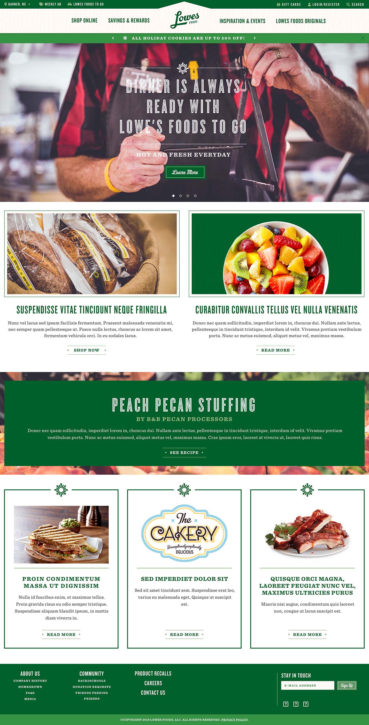 Lowes Foods Homepage Layout